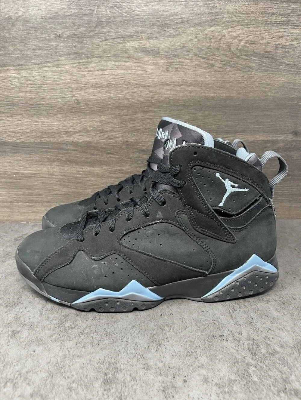 Air Jordan 7 Retro Chambray Black Blue Mens Size 9 Sneakers Shoes Lot CU9307-004